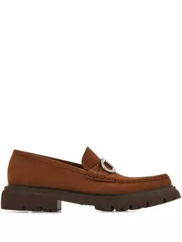 Ferragamo лоферы с декором Gancini, коричневый