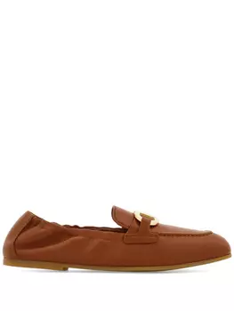 Ferragamo лоферы с декором Gancini, коричневый
