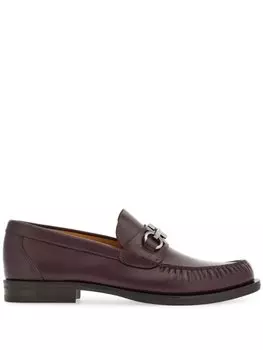 Ferragamo лоферы с декором Gancini, красный