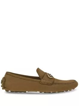 Ferragamo лоферы с декором Gancini, зеленый