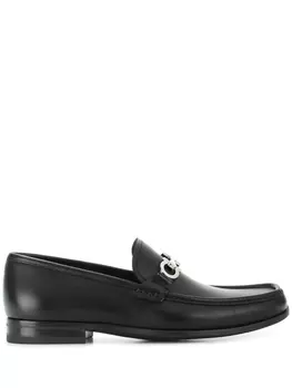 Ferragamo лоферы с фирменной пряжкой Gancini, черный