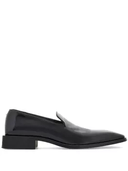 Ferragamo лоферы с квадратным носком, черный
