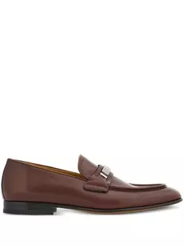 Ferragamo лоферы с логотипом, коричневый