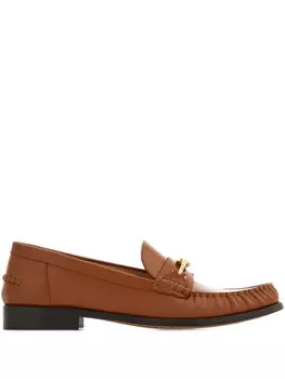 Ferragamo лоферы с логотипом, коричневый