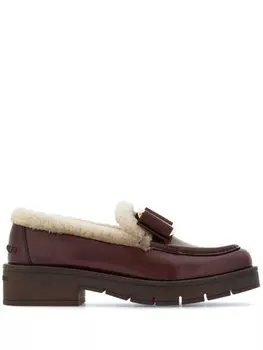 Ferragamo лоферы с подкладкой Vara Bow, красный