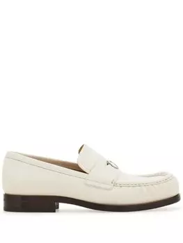 Ferragamo лоферы с пряжкой Gancini, белый