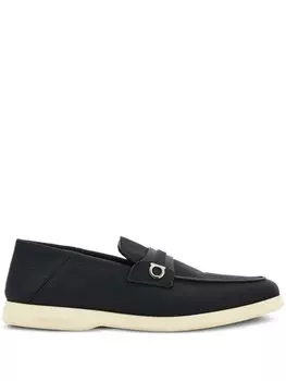 Ferragamo лоферы с пряжкой Gancini, черный
