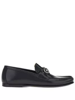 Ferragamo лоферы с пряжкой Gancini, черный