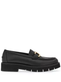 Ferragamo лоферы с пряжкой Gancini, черный