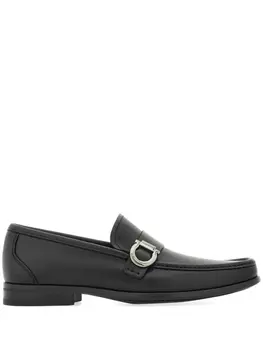 Ferragamo лоферы с пряжкой Gancini, черный