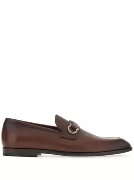 Ferragamo лоферы с пряжкой Gancini, коричневый