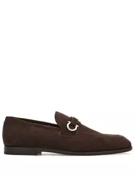 Ferragamo лоферы с пряжкой Gancini, коричневый