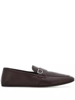 Ferragamo лоферы с пряжкой Gancini, коричневый
