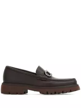 Ferragamo лоферы с пряжкой Gancini, коричневый