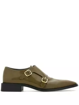 Ferragamo лоферы с пряжкой, зеленый