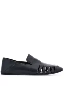 Ferragamo лоферы с вырезами, черный