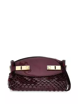 Ferragamo маленькая сумка Hug с пайетками, красный