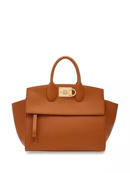 Ferragamo маленькая сумка-тоут Studio Soft, коричневый