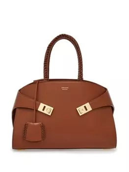 Ferragamo маленькая сумка-тоут The Hug, коричневый