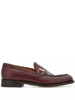 Ferragamo мокасины с декором Gancini, красный