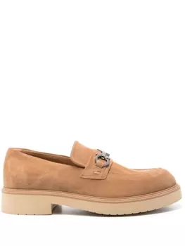 Ferragamo мокасины с орнаментом Ганчини, нейтральный цвет