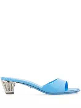 Ferragamo мюли на скульптурном каблуке, синий