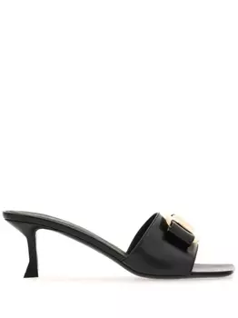Ferragamo мюли с бантами, черный