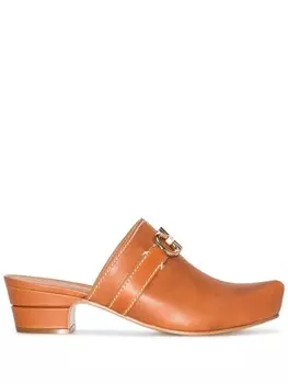 Ferragamo мюли с декором Gancini, коричневый