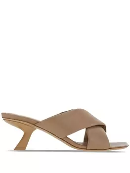 Ferragamo мюли с перекрестными ремешками, нейтральный цвет