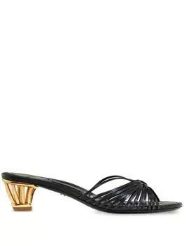 Ferragamo мюли с ремешками, черный