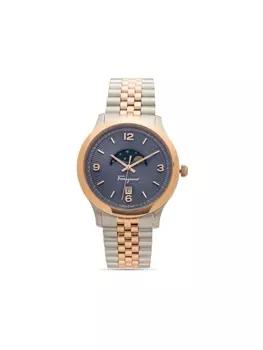 Ferragamo наручные часы Duo Moon Phase 40 мм, синий
