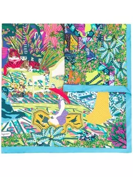 Ferragamo платок с принтом, синий