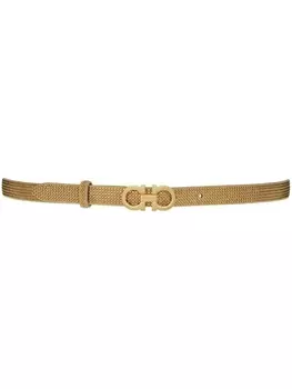 Ferragamo ремень Gancini с кристаллами, нейтральный цвет