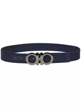 Ferragamo ремень Gancini с жаккардовым логотипом, синий