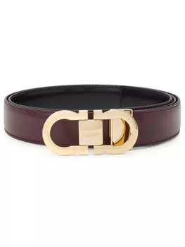 Ferragamo ремень с декором Gancini, коричневый