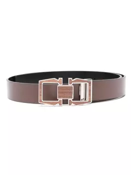 Ferragamo ремень с декором Gancini, коричневый