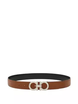 Ferragamo ремень с декором Gancini, коричневый