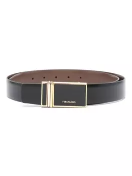 Ferragamo ремень с гравировкой логотипа, черный