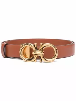 Ferragamo ремень с логотипом, коричневый