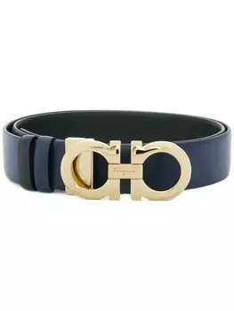 Ferragamo ремень с пряжкой 'Double Gancini', синий