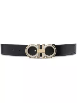 Ferragamo ремень с пряжкой Gancini, черный