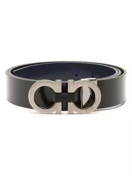 Ferragamo ремень с пряжкой Gancini, черный