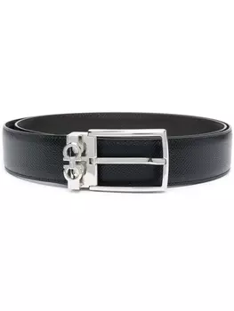 Ferragamo ремень с пряжкой-логотипом, черный
