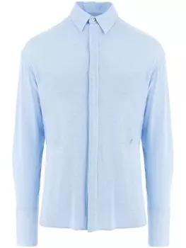 Ferragamo рубашка с вышитым логотипом, синий