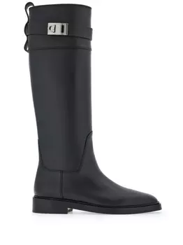 Ferragamo сапоги с декором Gancini, черный