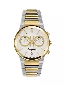 FERRAGAMO Sapphire Chrono Часы с браслетом из желтого золота и нержавеющей стали FERRAGAMO