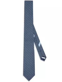 Ferragamo шелковый галстук с принтом Ганчини, синий