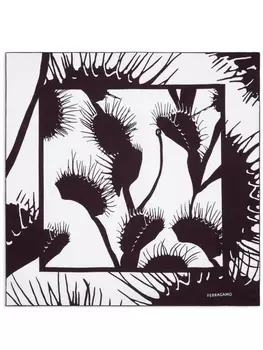 Ferragamo шелковый платок с принтом Venus, коричневый