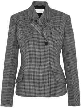Ferragamo shepherd's-check double-breasted blazer, серый