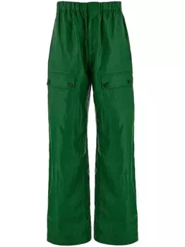 Ferragamo широкие брюки карго, зеленый
